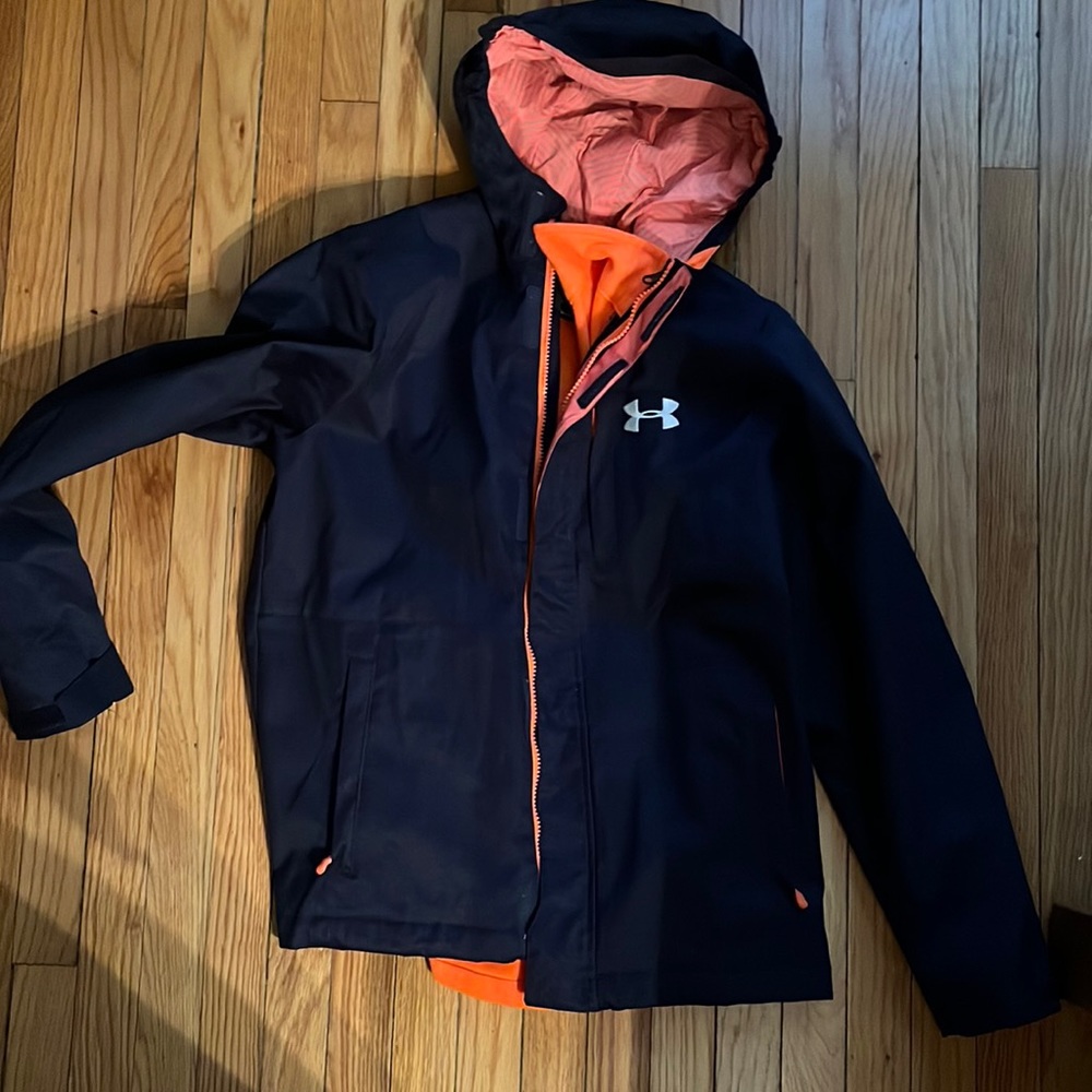 Under Armour youth large cold gear coat with zip out liner. NWOT